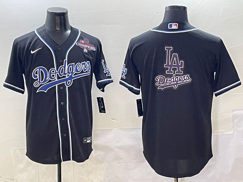 Men Los Angeles Dodgers Blank Black Three generations Nike 2025 MLB Jersey style 20